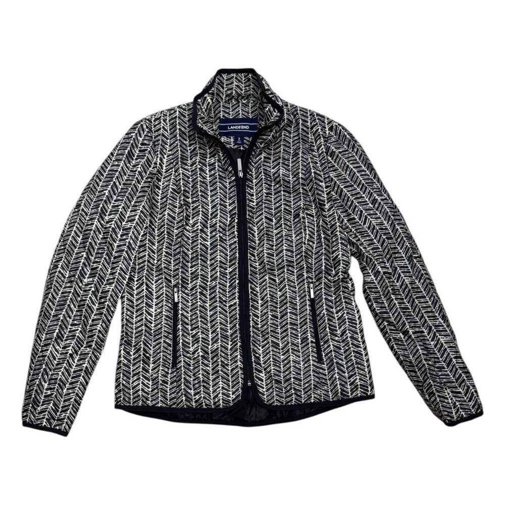LANDS END Light Designer Winter Fall Puffer Jacket Womens Small